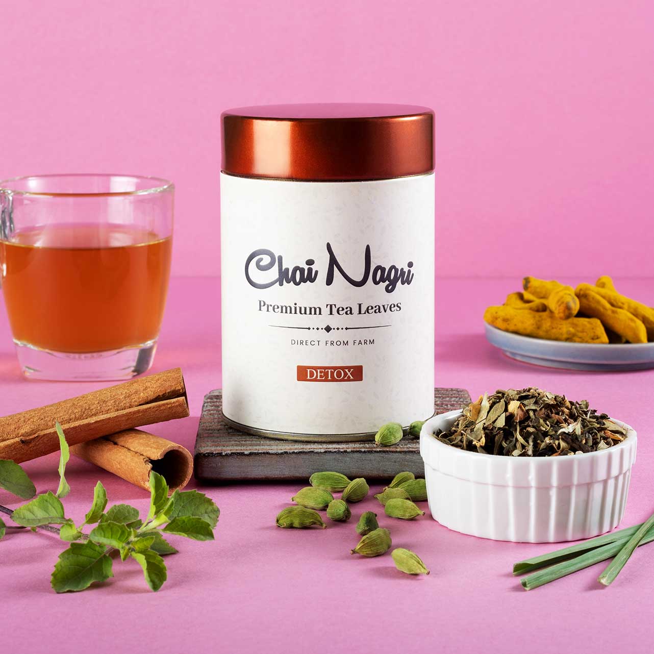 Chai Nagri Detox Tee mit Kurkuma, Zimt, Tulsi und Oolong – ayurvedische Kräutertee-Mischung