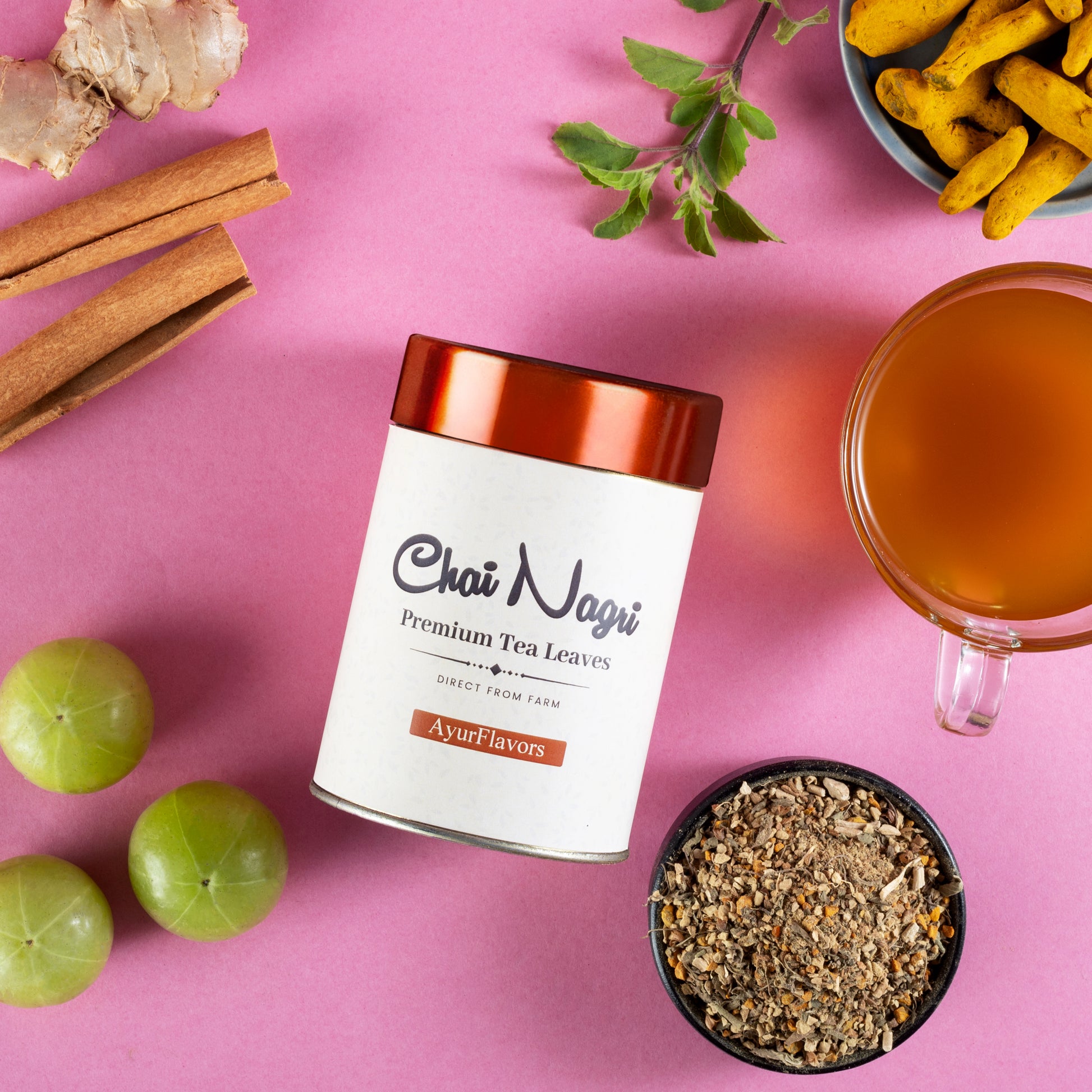 Ayurveda Kräutertee AyurFlavors – Chai Nagri Tee mit Amla, Tulsi, Kurkuma und Süßholz