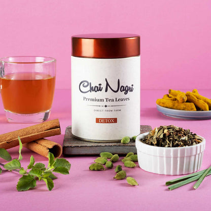 Chai Nagri Detox Tee mit Kurkuma, Zimt, Tulsi und Oolong – ayurvedische Kräutertee-Mischung